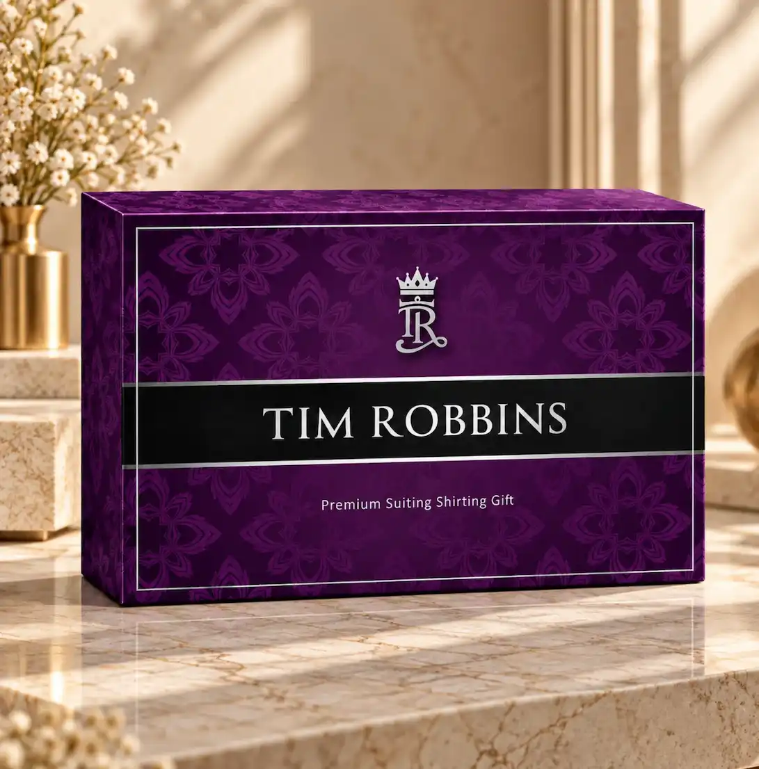Tim Robbins Heritage premium purple suiting and shirting gift box pack for men