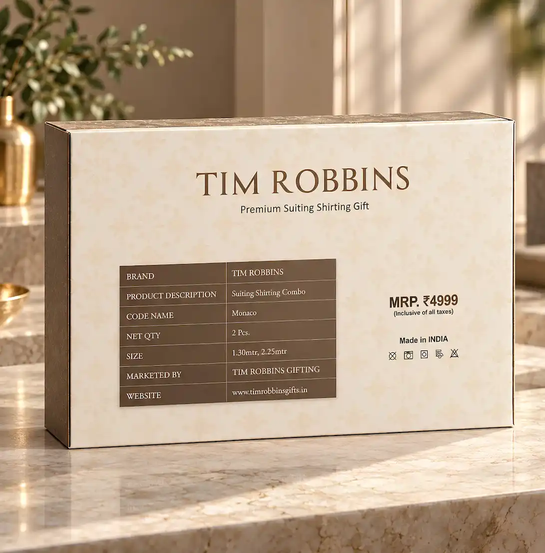 Tim Robbins Imperial edition textured emerald green suiting and shirting 2-piece combo gift box packaging